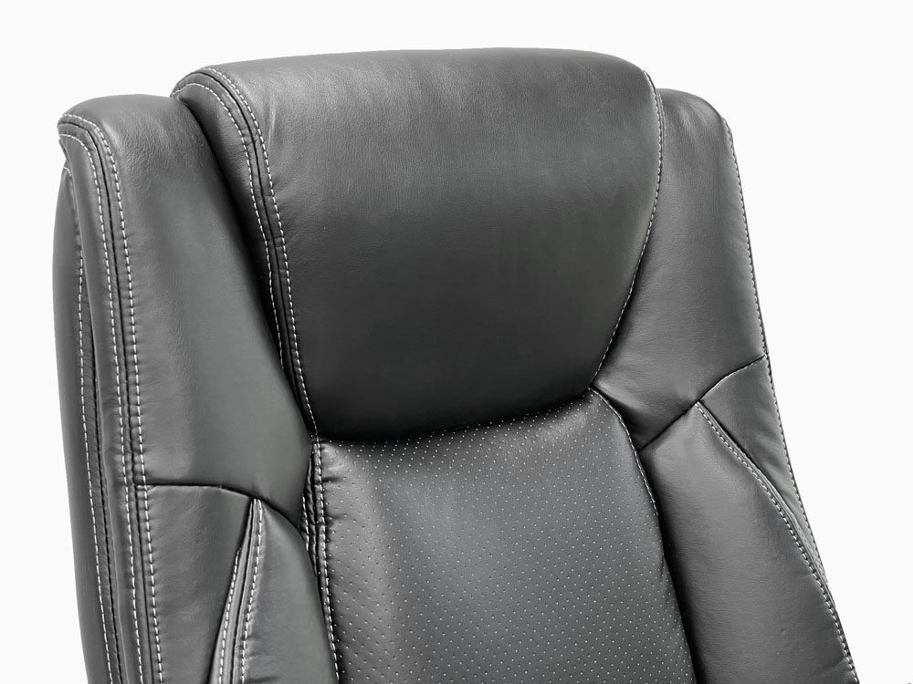 Black Flip Up Arm Executive Chair with Adjustable Lumbar Backrest