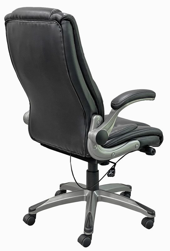 Black Flip Up Arm Executive Chair with Adjustable Lumbar Back