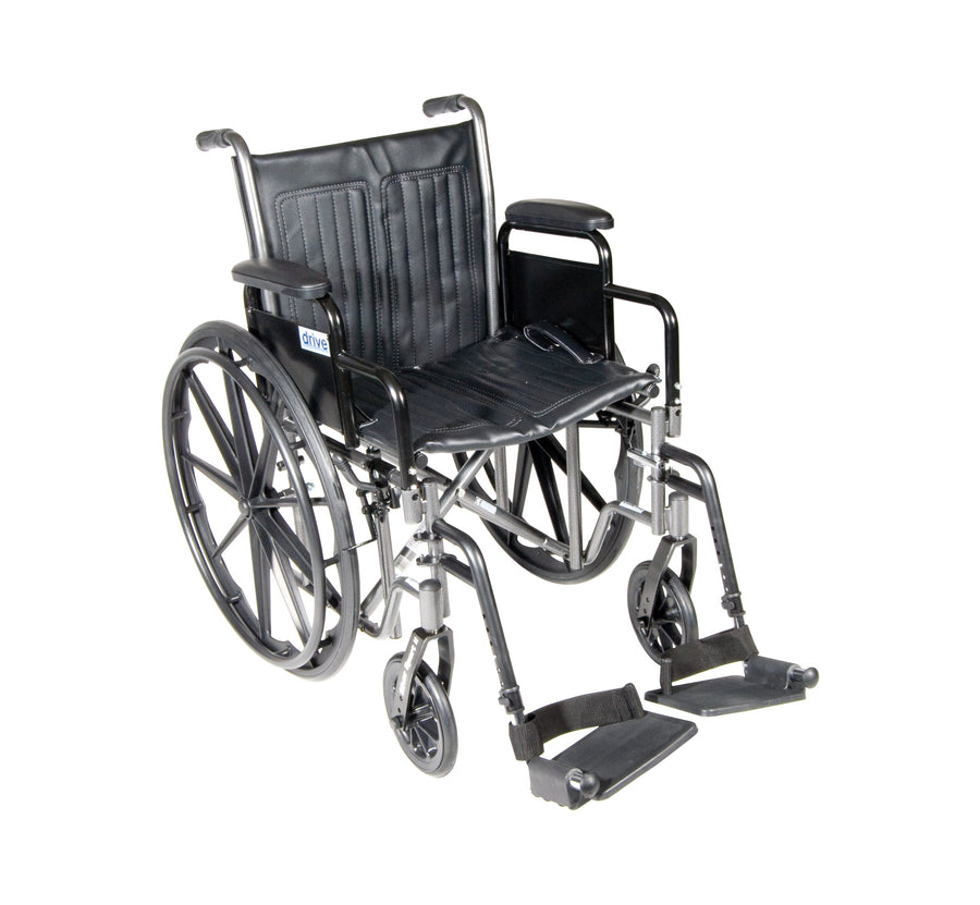 Silver Sport 2 Wheelchair, Detachable Desk Arms, Swing Away Footrests, 20" Seat