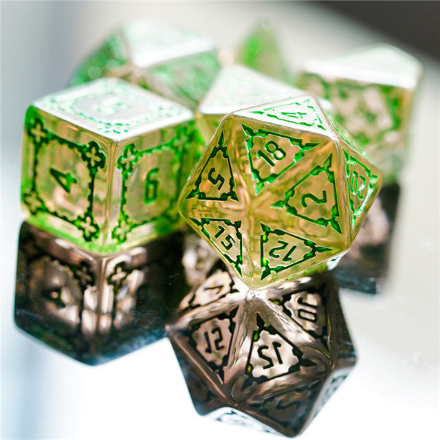 (Green) Huge Castle Dice (D6:25mm) 7-Dice