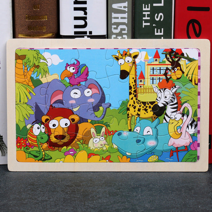 Wooden Animal Puzzle – Educational Jigsaw Toy for Kids