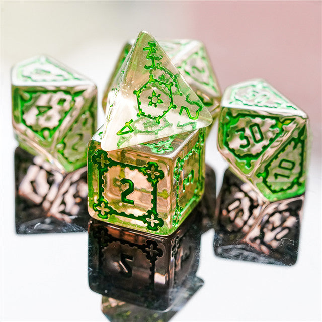 (Green) Huge Castle Dice (D6:25mm) 7-Dice