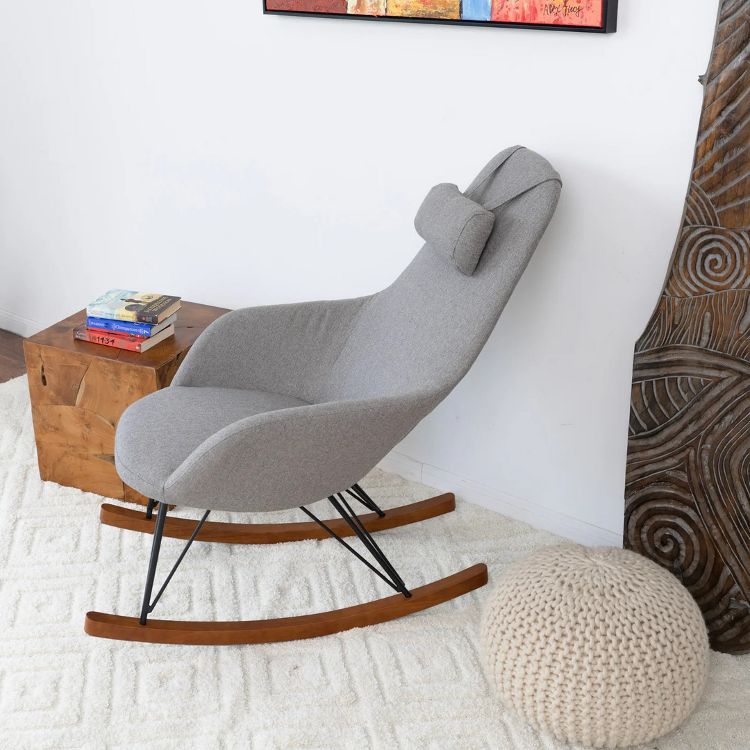 Chloe Mid Century Modern Rocker Livingroom and Bedroom Chair Photo.