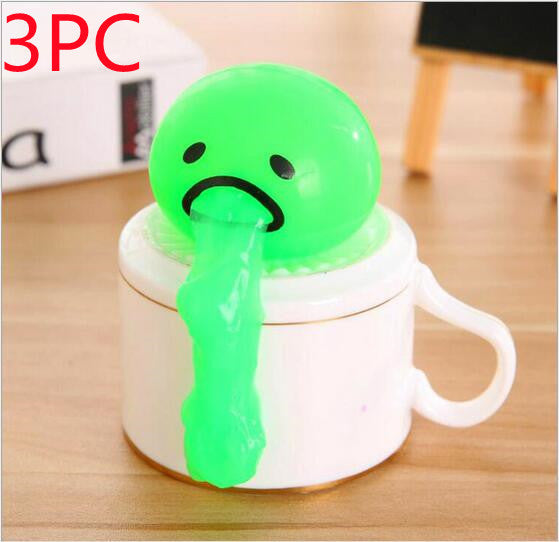 Funny Vomiting Egg Yolk Toy – Stress Relief Squishy Prank Gift