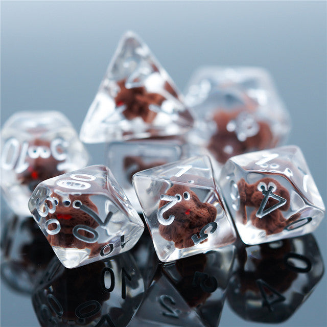 Teddy Dog Dice 7-Dice Set Resin Dungeons and Dragons Dice