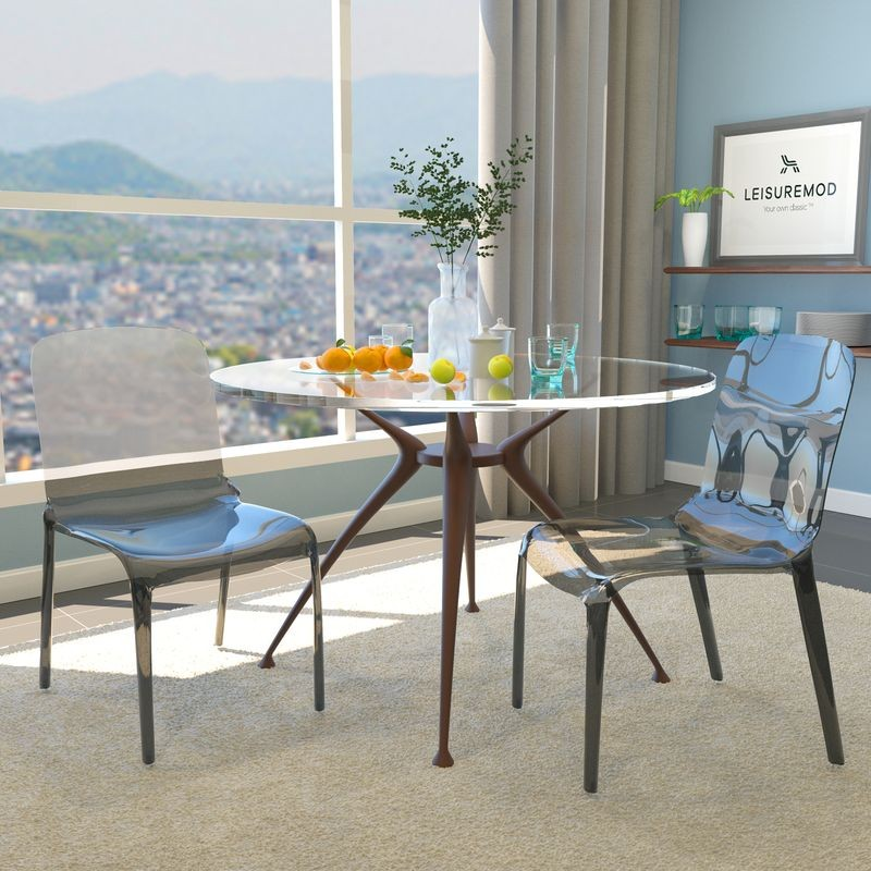 LeisureMod Murray Modern Dining Chair, Set of 2 Black
