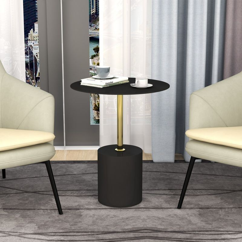 LeisureMod Malta Collection Modern End Table in Black