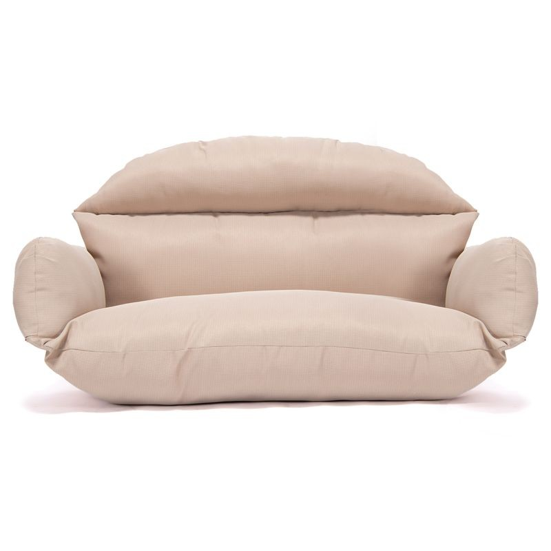 LeisureMod Hanging 2 Person Egg Swing Cushion Beige