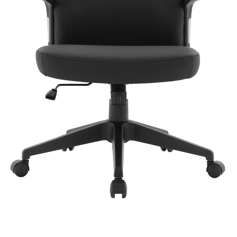 LeisureMod Nexa Collection Modern Office Chair in Black Closeup.