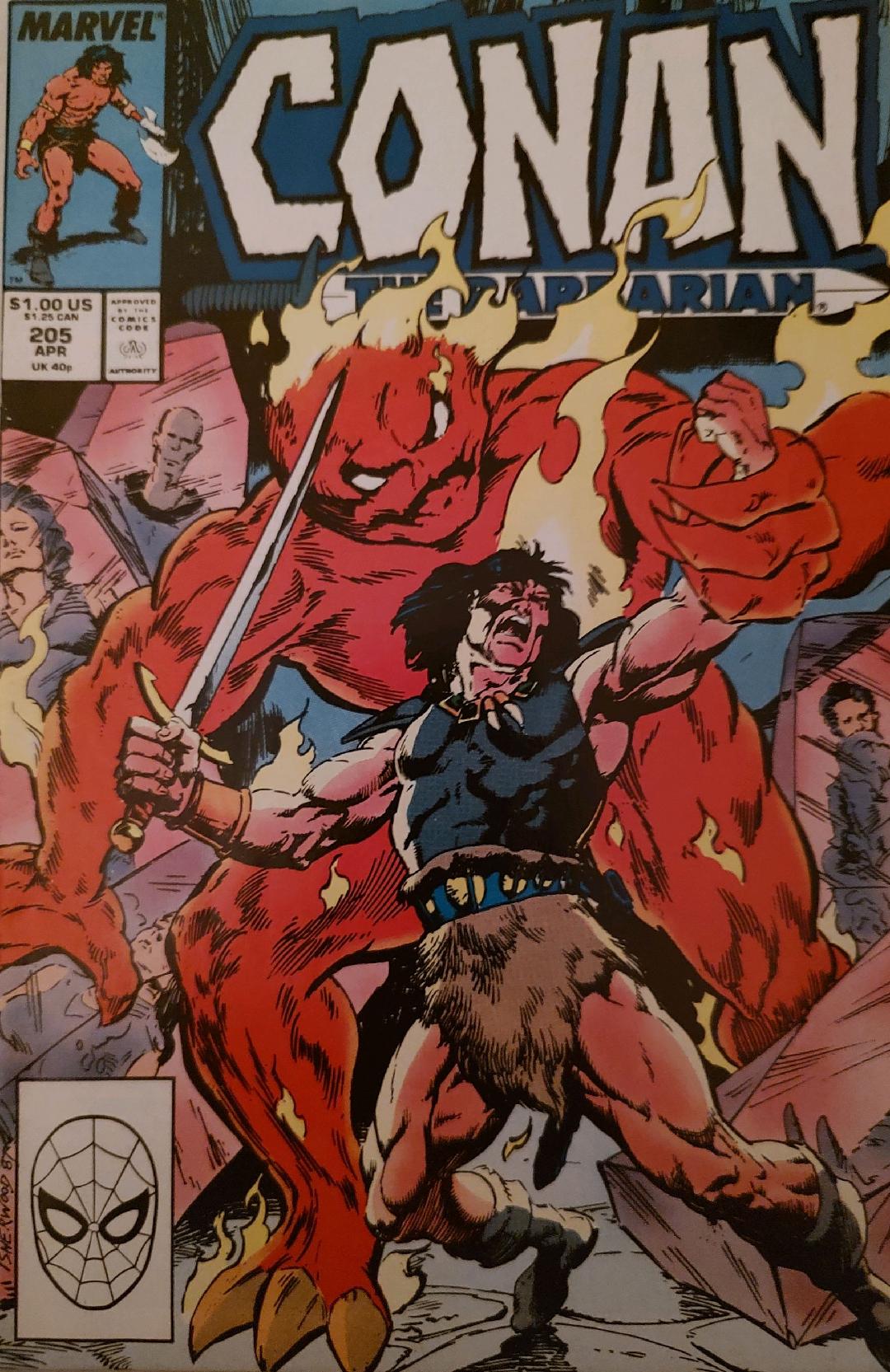 Conan the Barbarian #205 Comic Book Cover