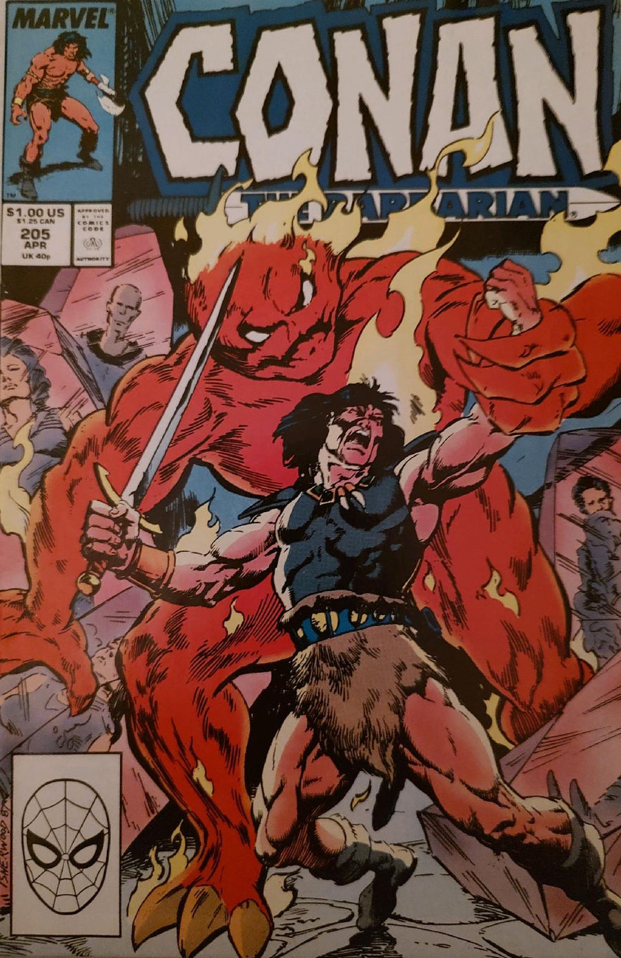 Conan the Barbarian #205 Comic Book Cover