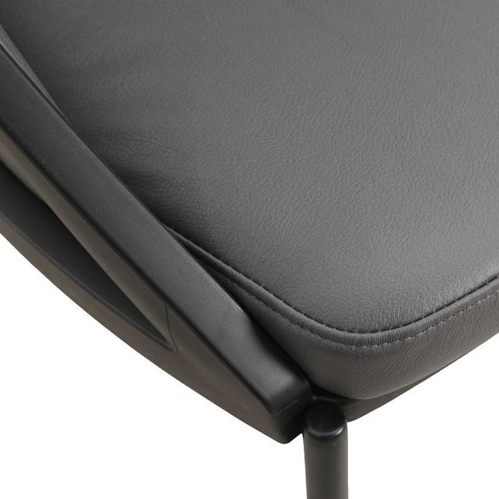 LeisureMod Urbane Collection Modern Dining Chair in Charcoal Zoomed,