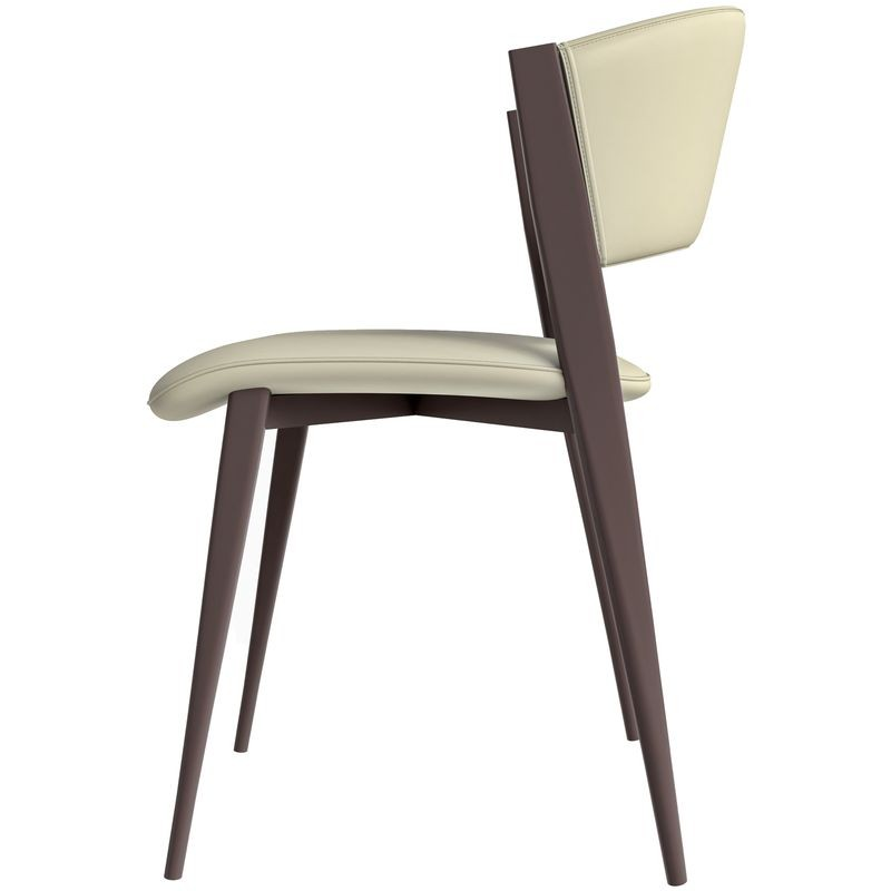 LeisureMod Aspen Collection Modern Dining Chair in Light Grey Side View.