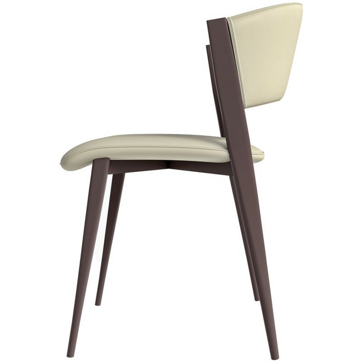 LeisureMod Aspen Collection Modern Dining Chair in Light Grey Side View.