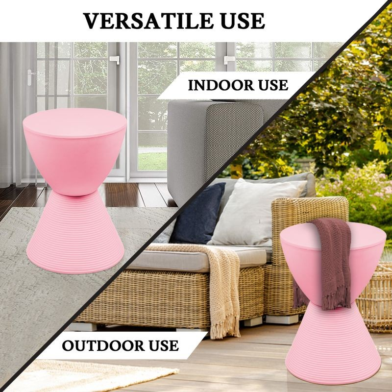LeisureMod Modern Round Boyd Side Table Pink Versatile.