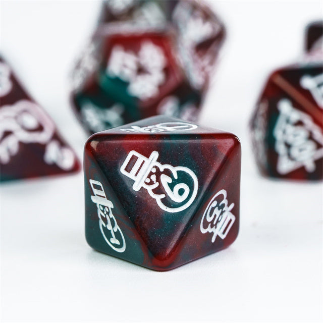 Green/Red Christmas Dice w/White Presents Trees Snowman Holiday Festive