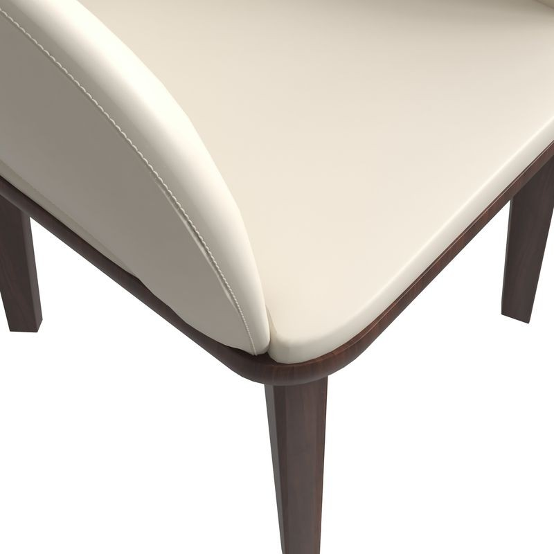LeisureMod Vivara Collection Modern Dining Chair in Light Toupe Closeup.