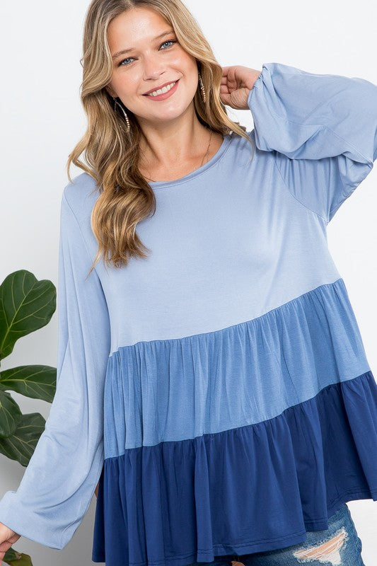 Plus Color Block Tiered Swing Top