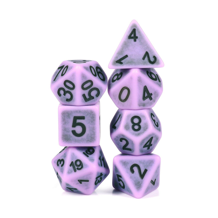 Swamp Fog Ancient 7-Dice Set Role Playing Dungeons and Dragons Dice (Purple)