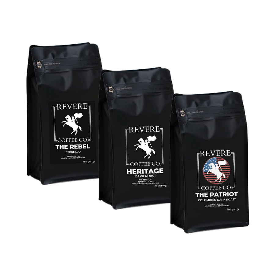Dark Roast Bundle of Heritage, The Patriot and The Rebel Espresso Coffee