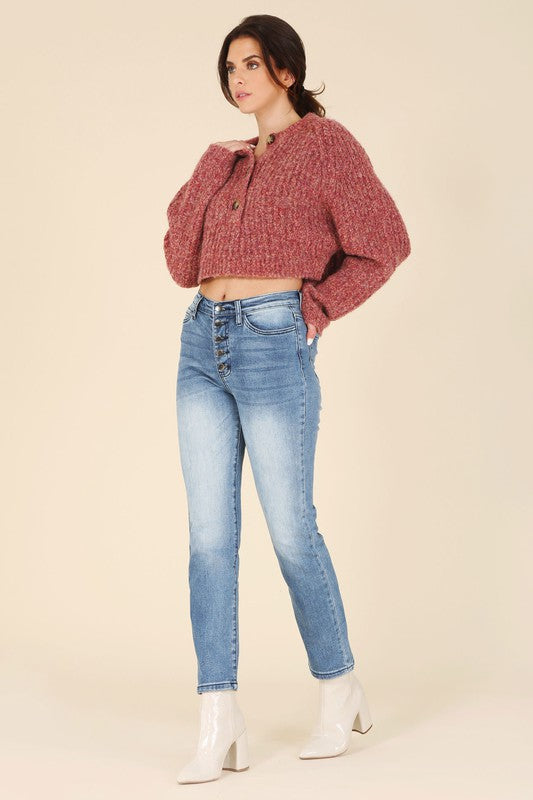 Mélange Multicolor Sweater Top