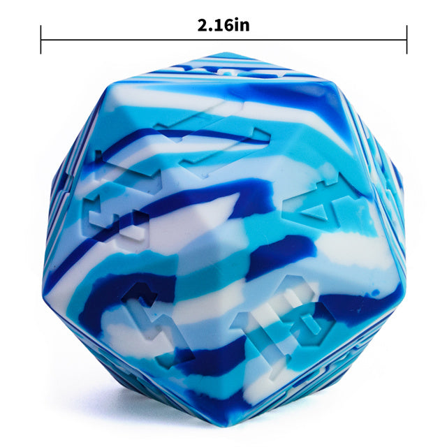 Large Arctic Blue Silicone d20 Dice 55mm | RPG Dice Novelty Piece