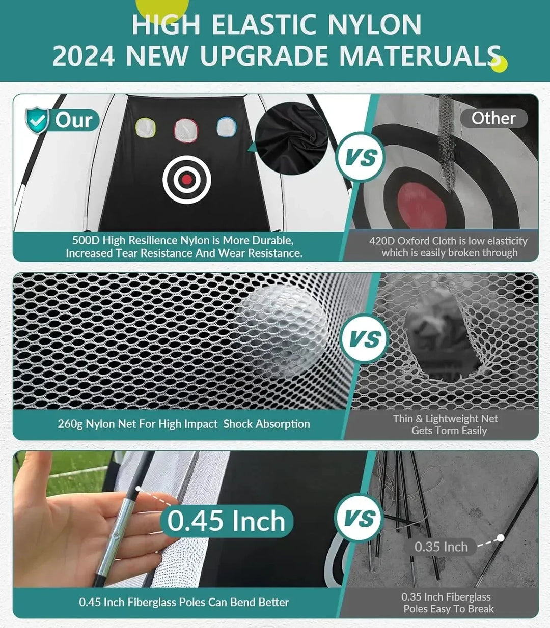 DCUTIE 10x7 Golf Practice Net – Golf Hitting Net for Backyard and Garage