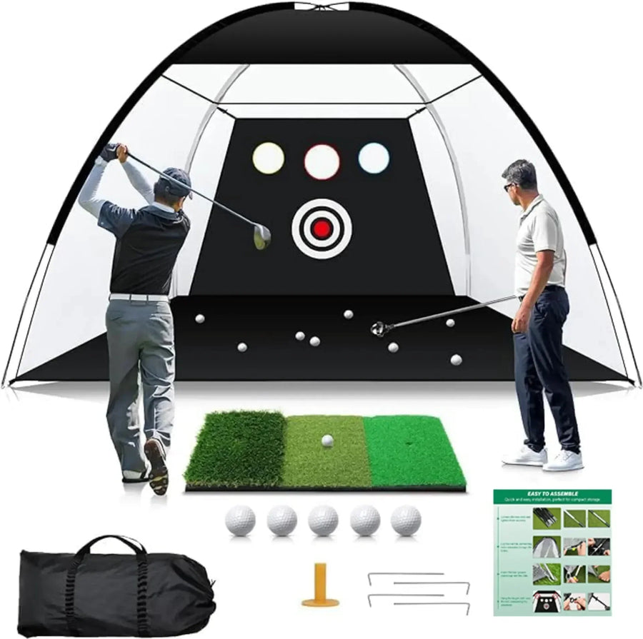 DCUTIE 10x7 Golf Practice Net – Golf Hitting Net for Backyard and Garage
