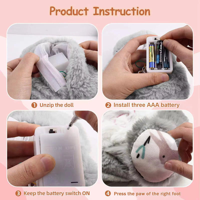 Breathing Rabbit Plush Toy – Soothing Sensory Comforter with Music and Lights