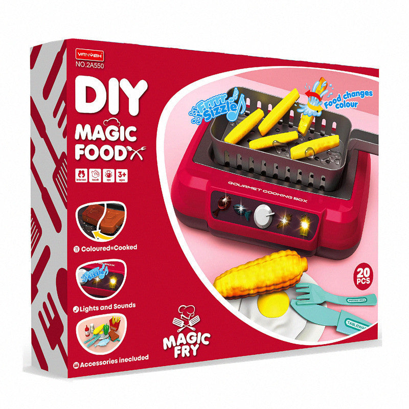 Box of DIY Magic Food Magic Fry toy with colorful graphics and text.