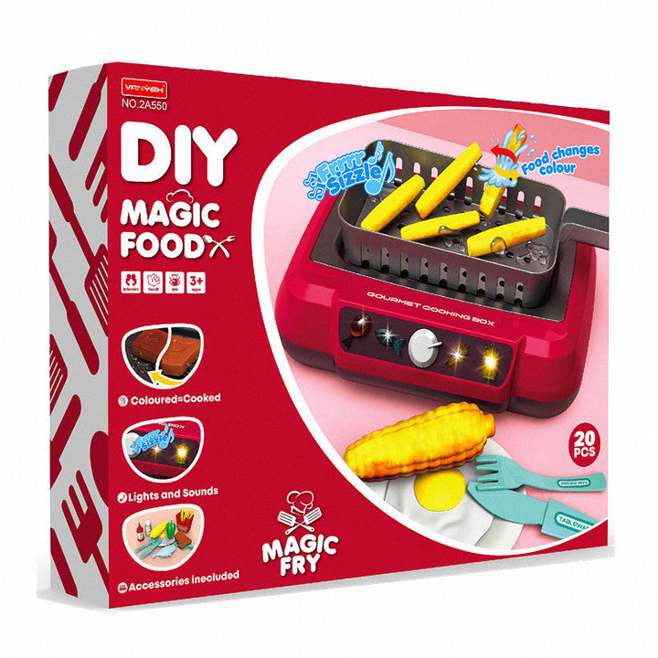 Box of DIY Magic Food Magic Fry toy with colorful graphics and text.