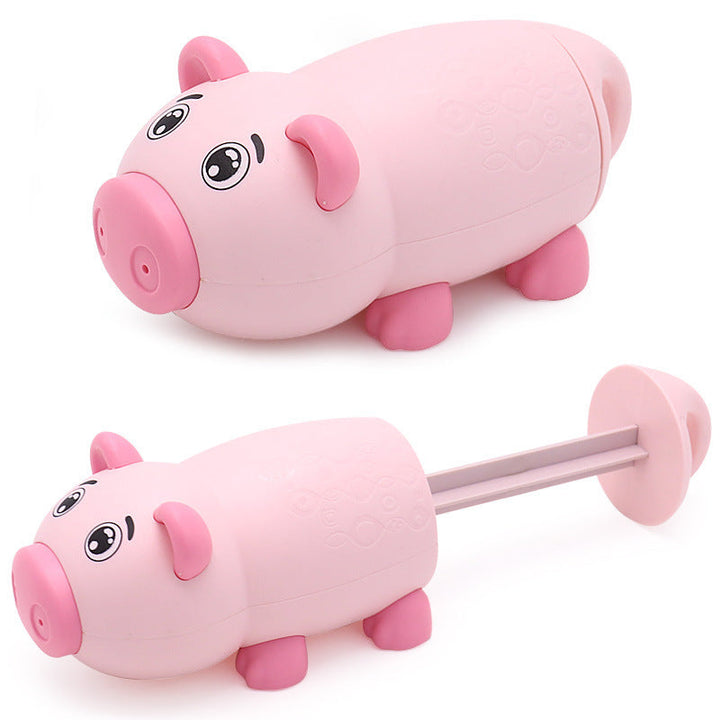 Two pink pig-shaped objects on a white background.