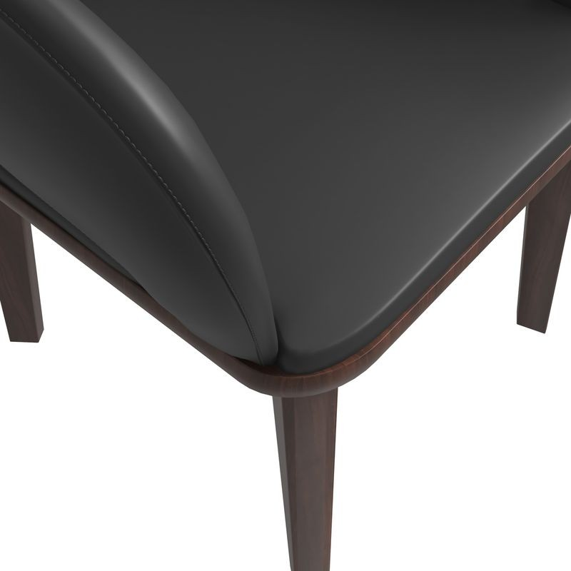 LeisureMod Vivara Collection Modern Dining Chair in Dark Grey Closeup.