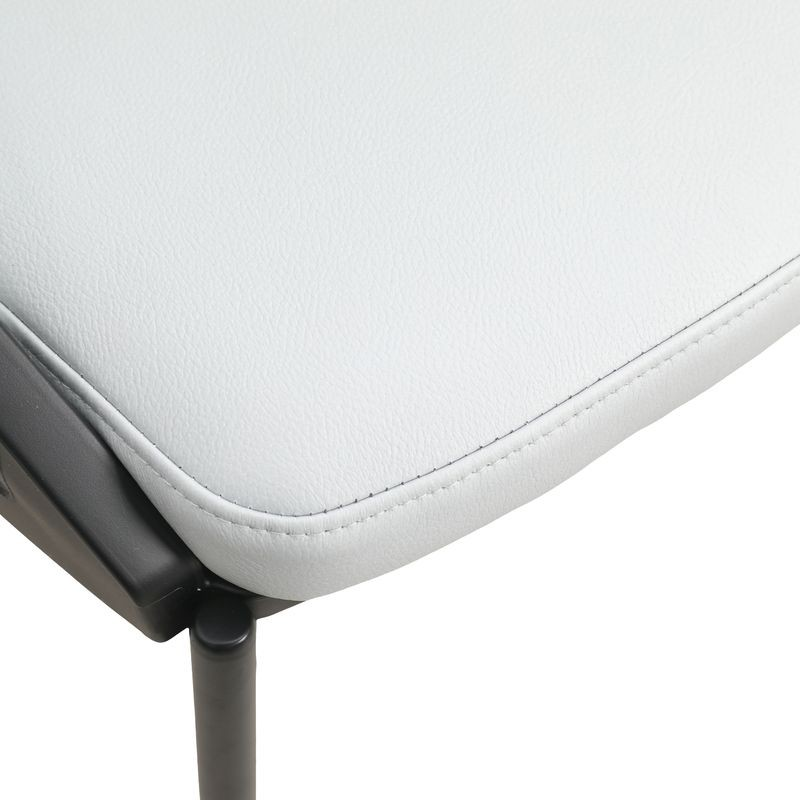 LeisureMod Urbane Collection Modern Dining Chair in White Closeup.