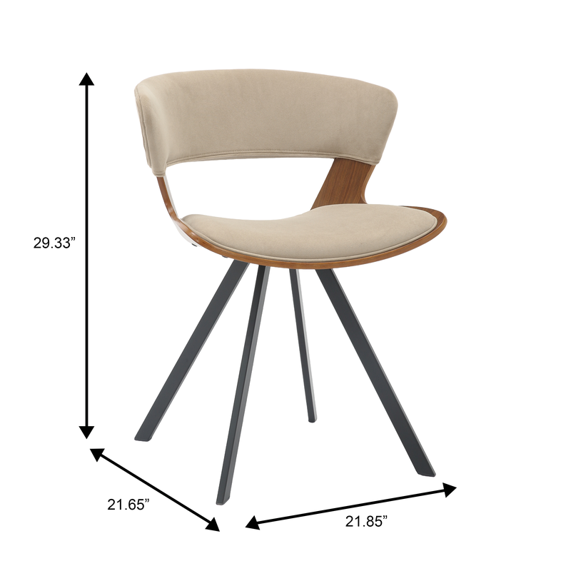 Chair with dimensions labeled on a white background.