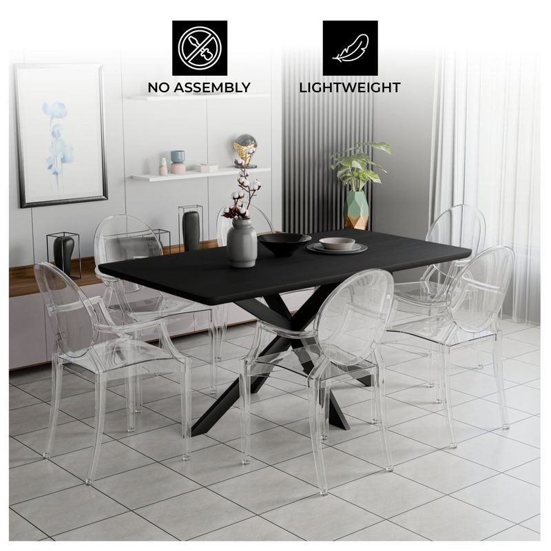 LeisureMod Carroll Modern Acrylic Dining Side Chair Lightweight.