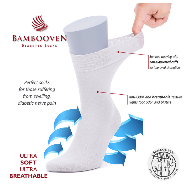 Men’s Bamboo Diabetic Socks 2-Pack - Ultra Thin Description.