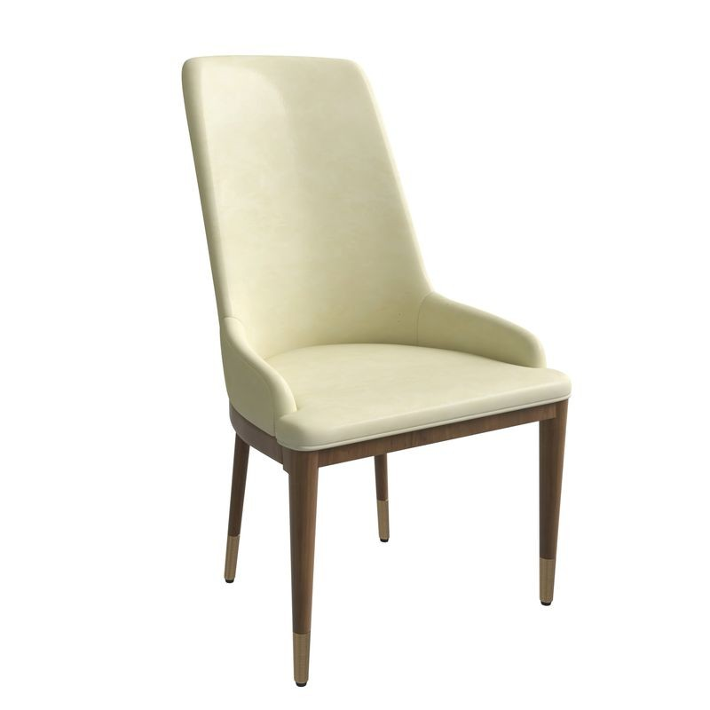 Leisuremod Viva Collection Modern Wooden Dining Chair in Cream