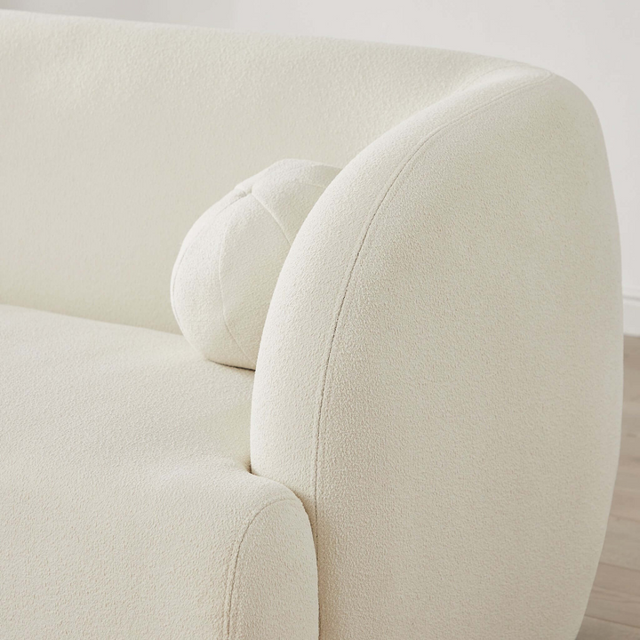 Anna French Boucle Sofa Zoomed In.