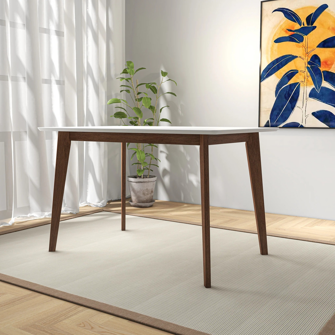 Carlos White Small Dining Table Photo.