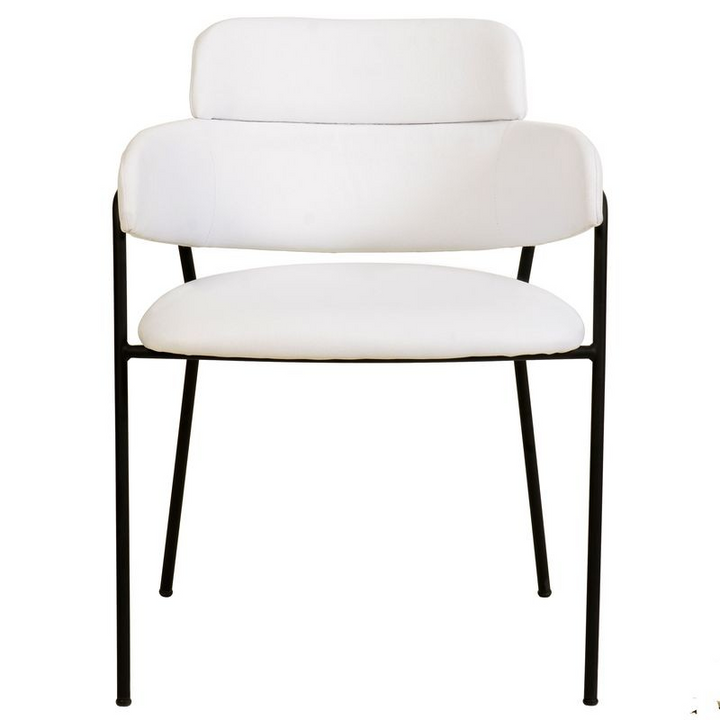 LeisureMod Axis Collection Modern Dining Chair in White Front View