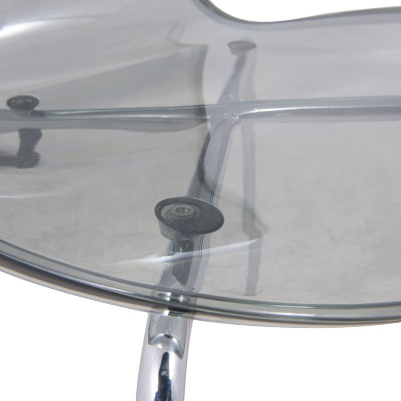 LeisureMod Modern Oyster Transparent Side Chair Black Closeup.