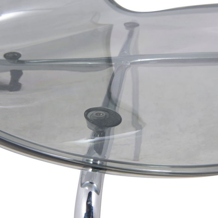 LeisureMod Modern Oyster Transparent Side Chair Black Closeup.
