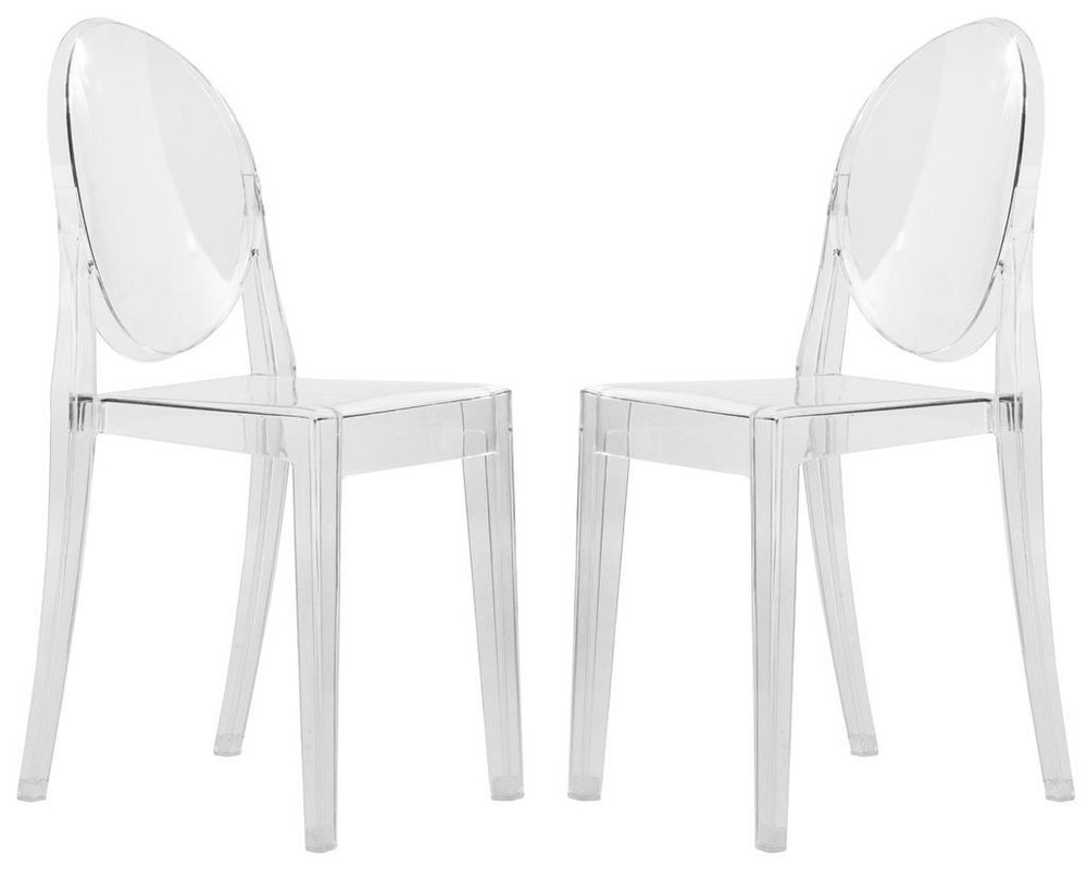 LeisureMod Marion Transparent Acrylic Modern Chair, Set of 2 Photo