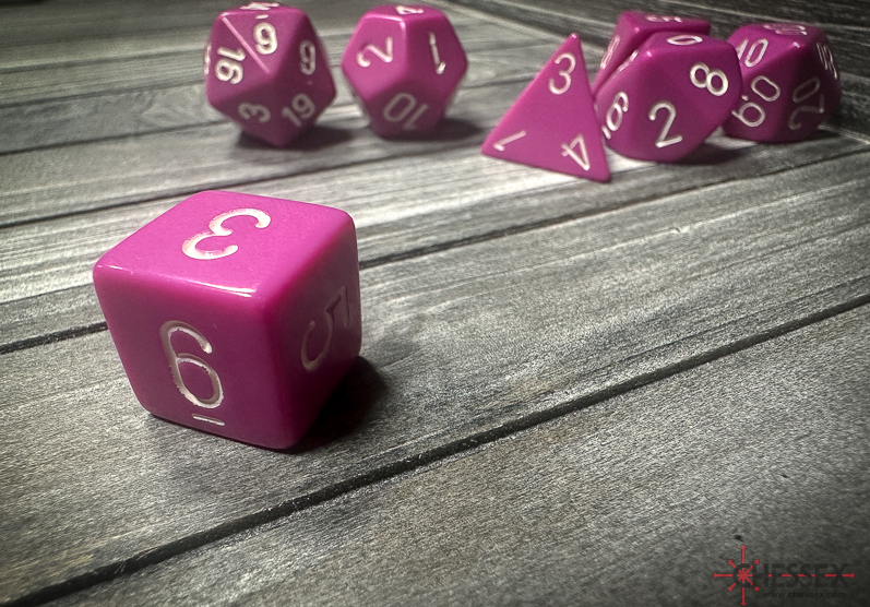 Opaque Polyhedral Light Purple/white 7-Die Set | DND Dice Set OOP