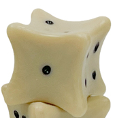 18mm Dice Bones d6 Ivory/black | Fake Bone Novelty  Dice