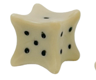 18mm Dice Bones d6 Ivory/black | Fake Bone Novelty  Dice