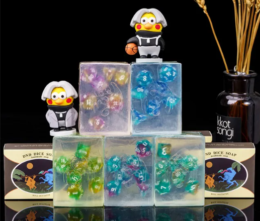 Dice Soap | Lemon Scent Transparent Handmade Soap w/Dice Inside