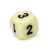 Opaque Ivory/black 16mm d3 (d6 w/ 1-2-3 twice) Ivory/black (SOLD PER PIECE)