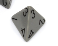 Opaque Polyhedral Grey /black d4 | 4-Sided Dice (sold per die)